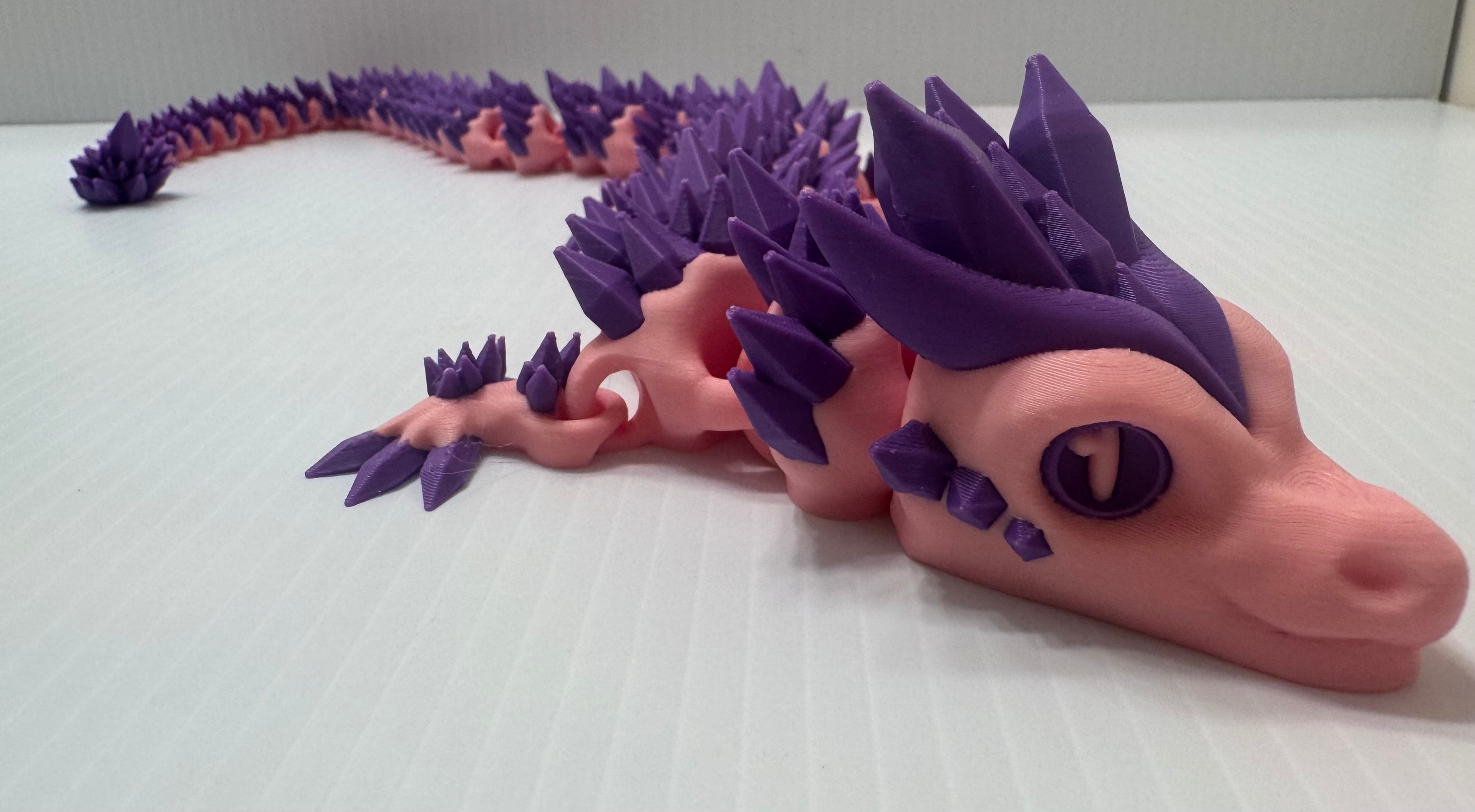 24 inch Dragon  Purple Head Pink Body